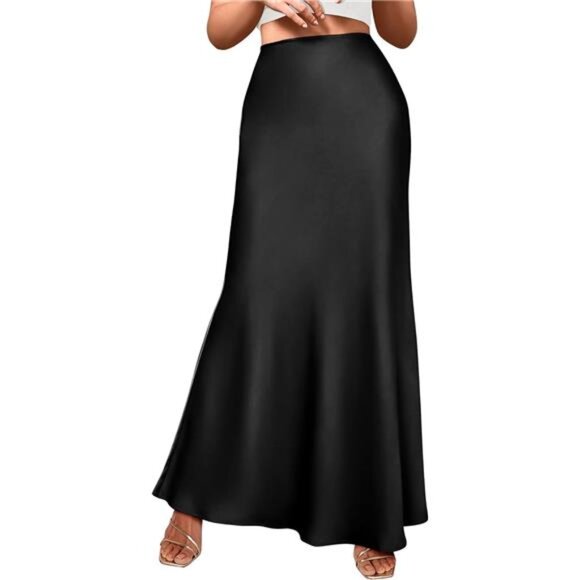 Dresses & Skirts - Women's Elegant High Waist Maxi Skirts Black